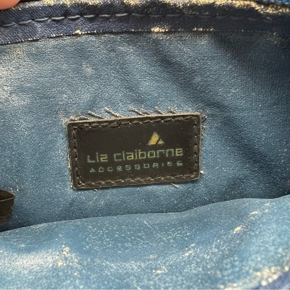 Vintage Liz Claiborne Navy Blue & Brown Mini Crossbody Purse - Picture 4 of 7
